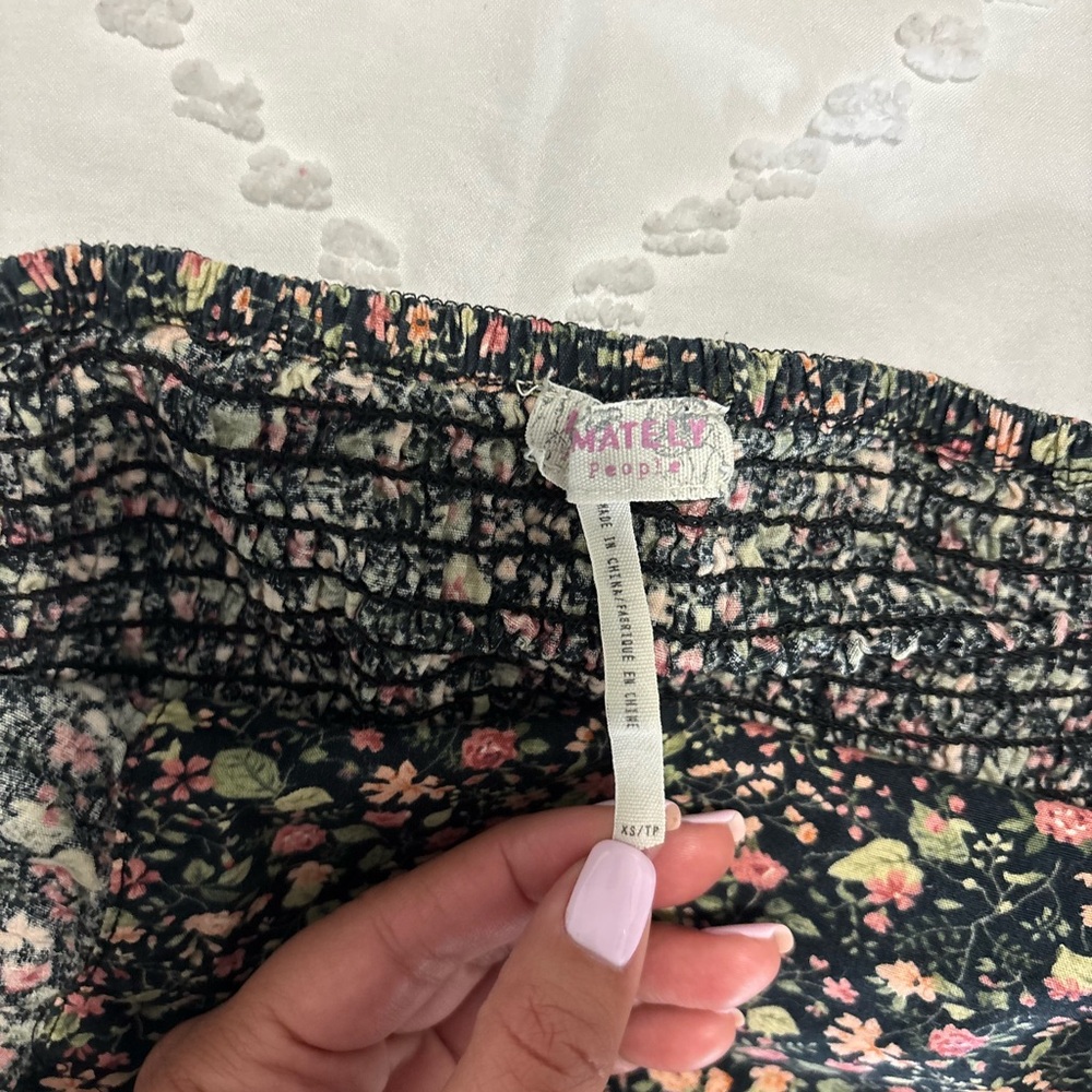 Free People Floral Smocked tube top